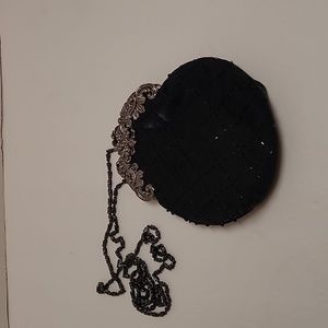 Jessica McClintock Black Sequin Evening Clutch Bag